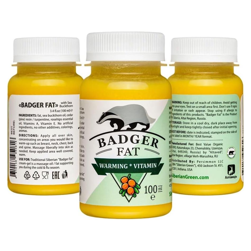 Gel-Crema Grasa de Tejón Siberiano 100ml - Aceite de Espino Marino