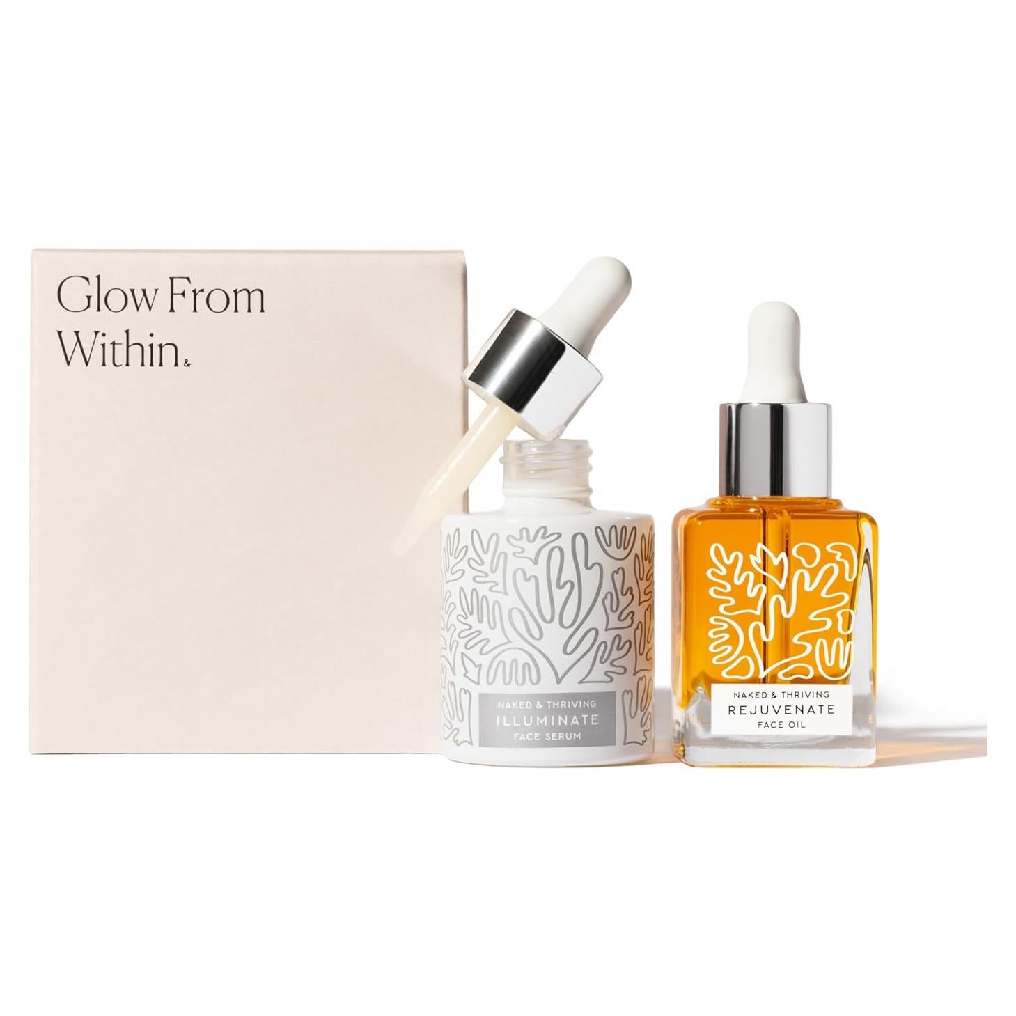 Set Dúo Iluminador Naked & Thriving: Suero 30 mL + Aceite 35 mL