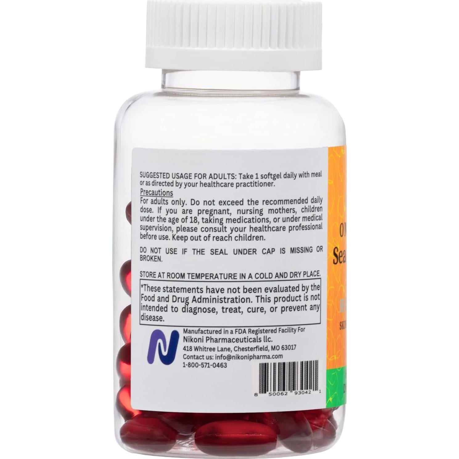 Aceite de Espino Marino Orgánico Nikoni 240 Cápsulas Veganas