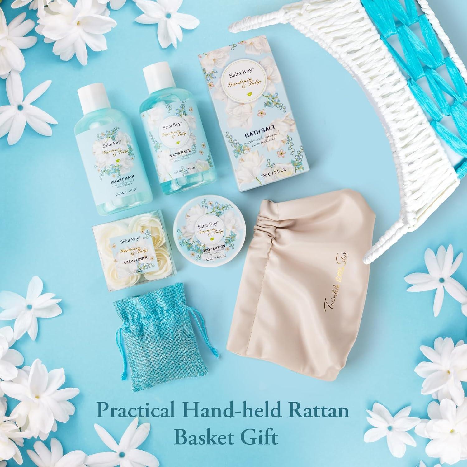 Set de Spa de Lujo Saint Roy con Fragancia Gardenia y Tulipán 11Pcs