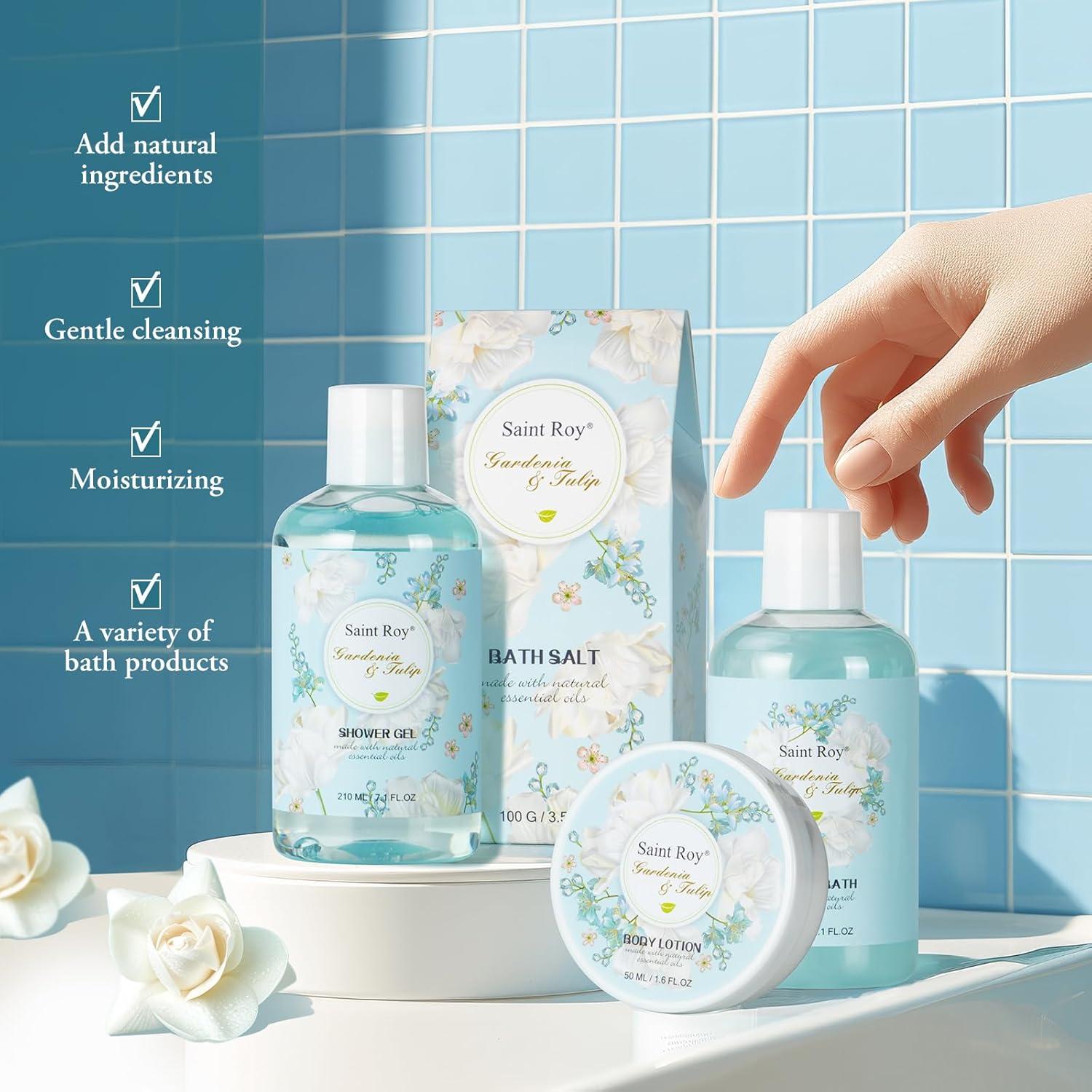 Set de Spa de Lujo Saint Roy con Fragancia Gardenia y Tulipán 11Pcs