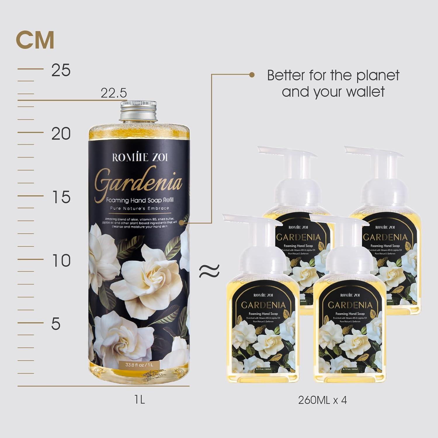 Juego de Recarga Jabón Espumoso Gardenia 3x1000ml + Dispensador