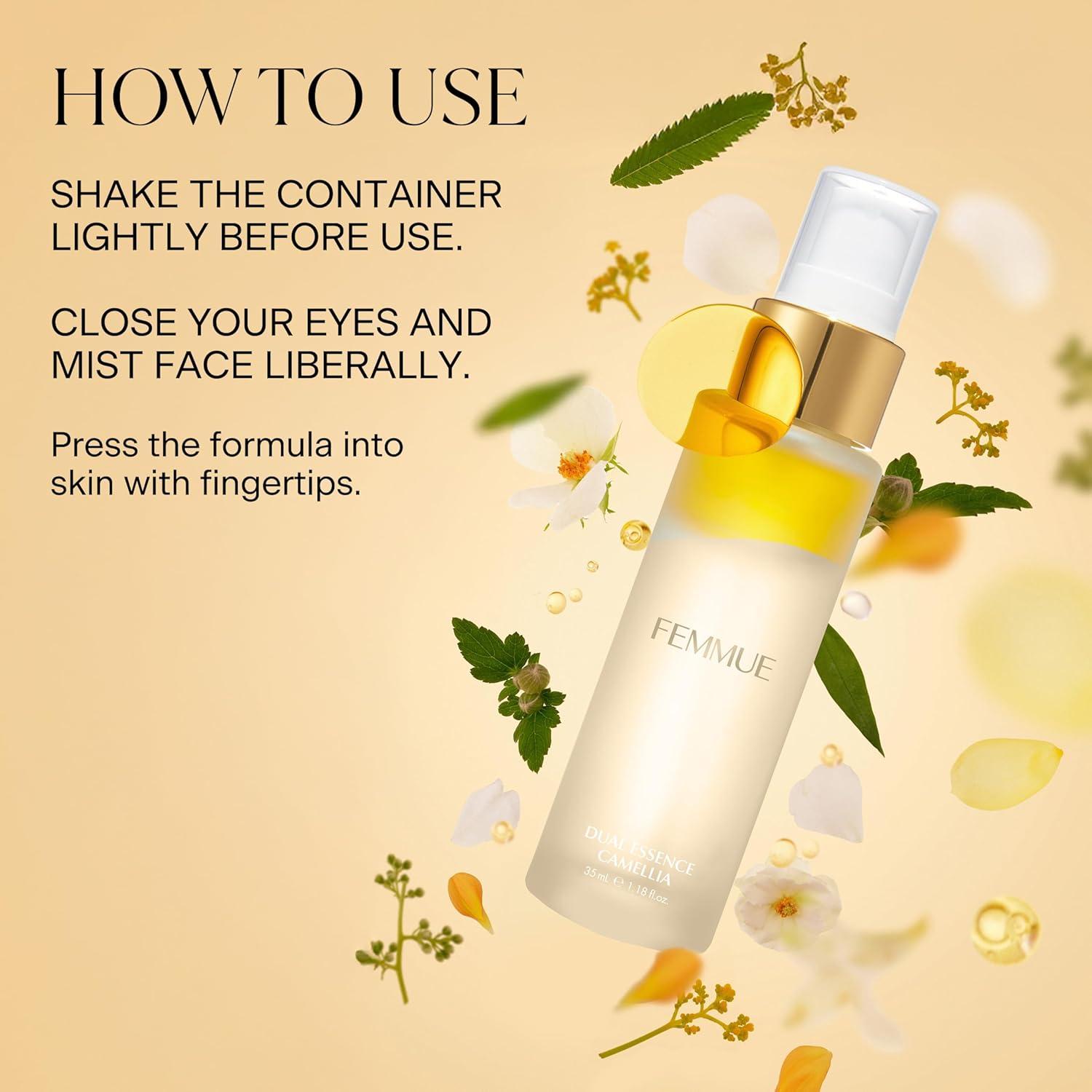 Bruma Hidratante Facial Dual Camelia FEMMUE 33.4 ml Viaje