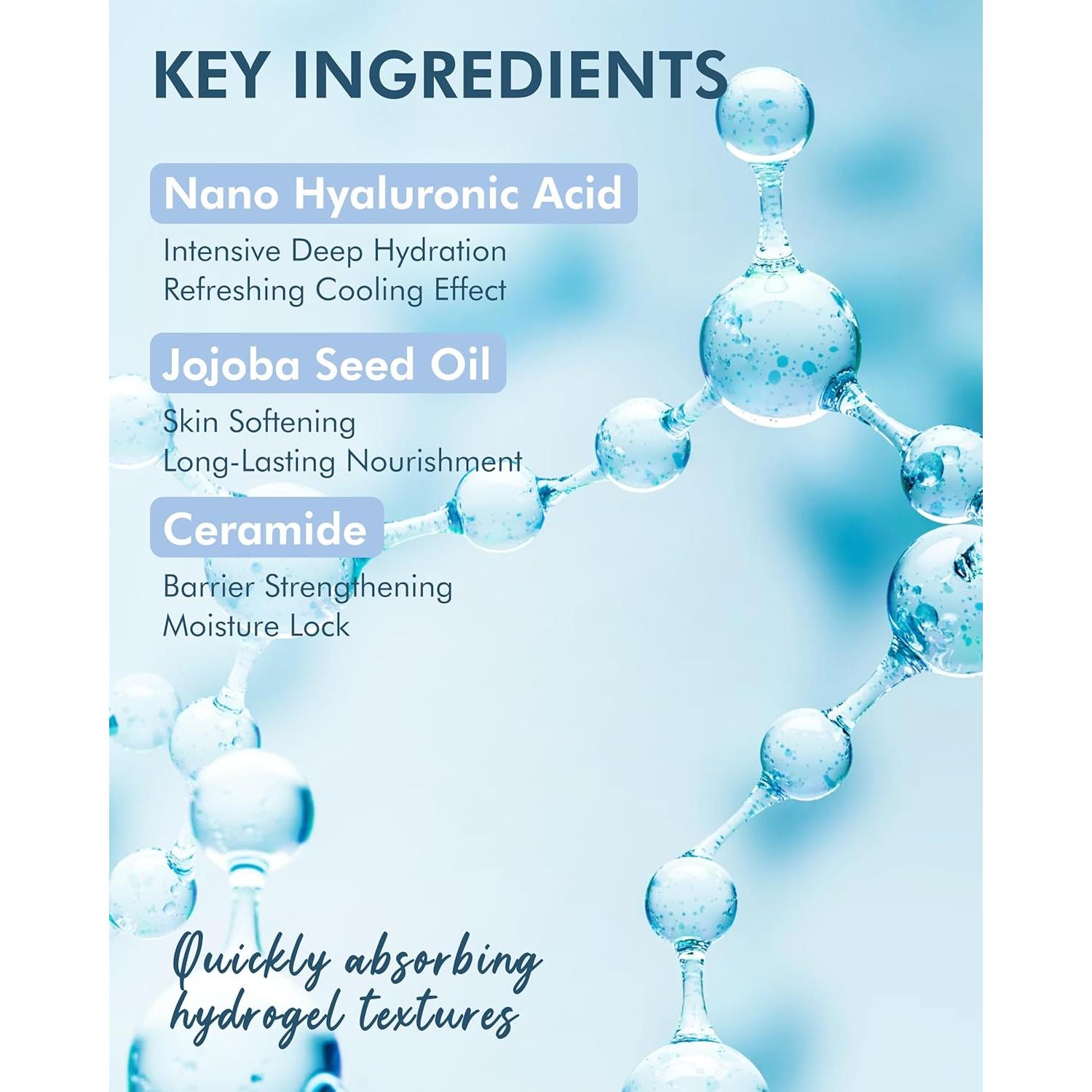 Mascarilla Facial Hidrogel DERMAL Hialurónico 4ea - Hidratación Profunda