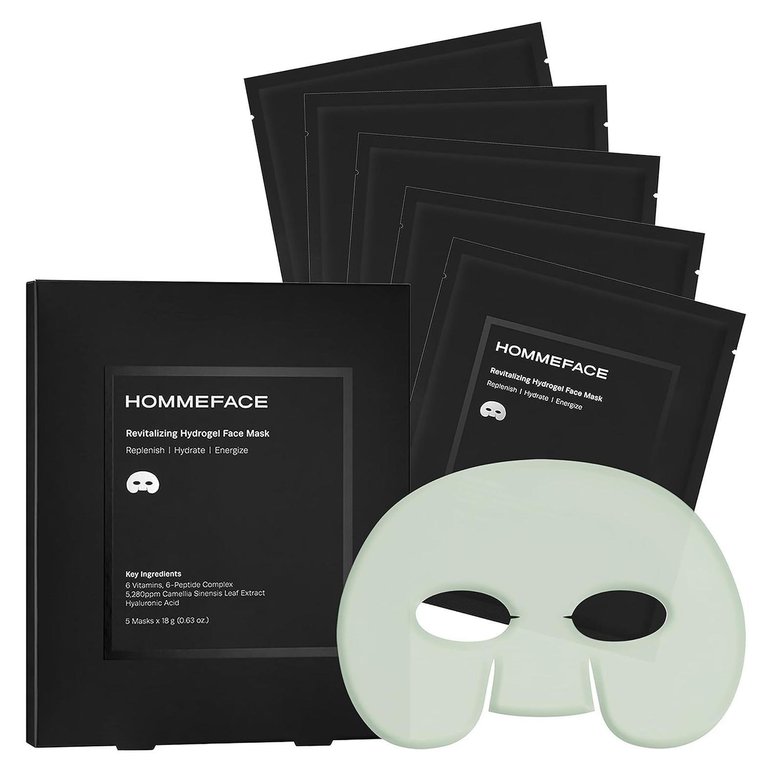 Mascarillas Faciales Hidrogel HommeFace para Hombres - 5 Unidades