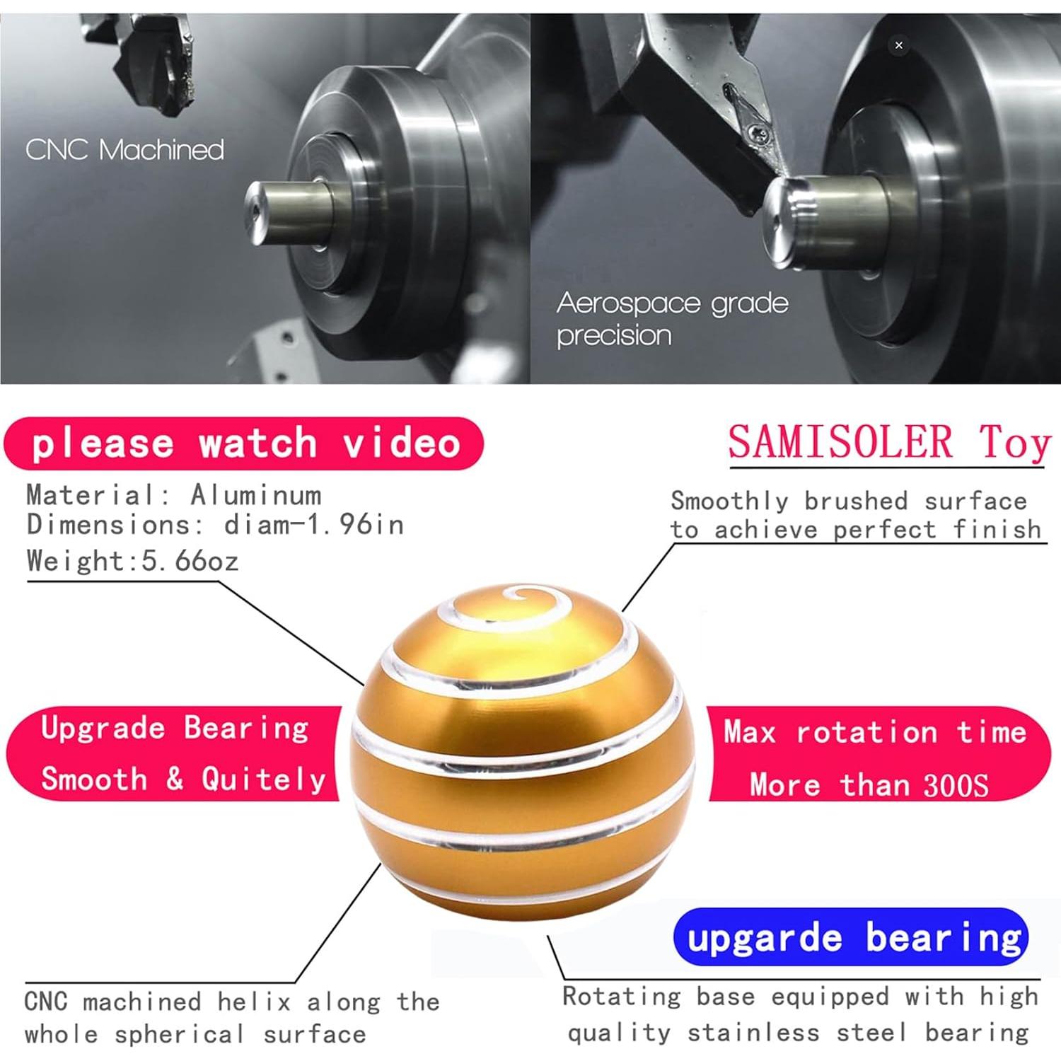 Juguete Cinético de Escritorio Samisoler Oro y Plata 4.83 cm