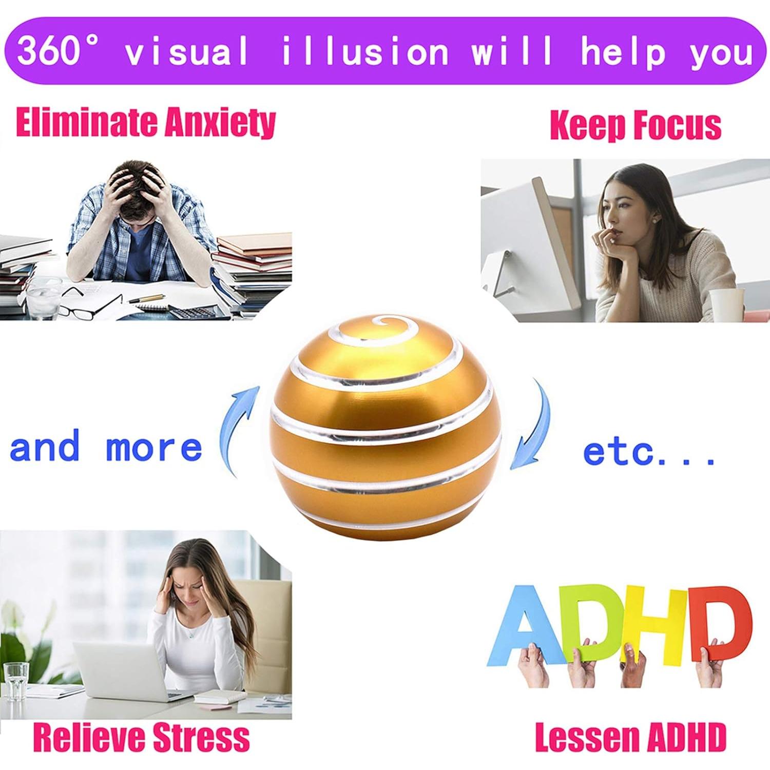 Juguete Cinético de Escritorio Samisoler Oro y Plata 4.83 cm