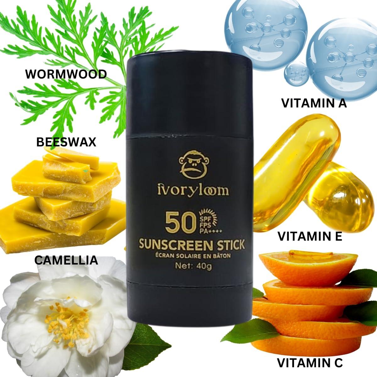 Protector Solar Bastón Ivoryloom SPF 50 - 40g | Orgánico