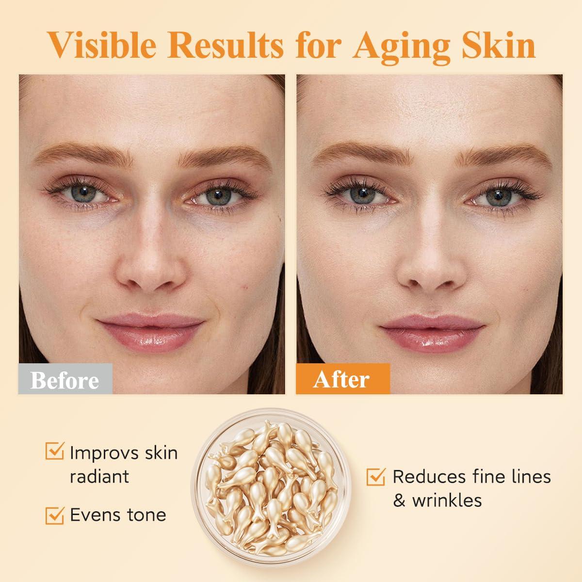 Suero Facial Anti-Envejecimiento HKH - 76 Cápsulas Vitamina C