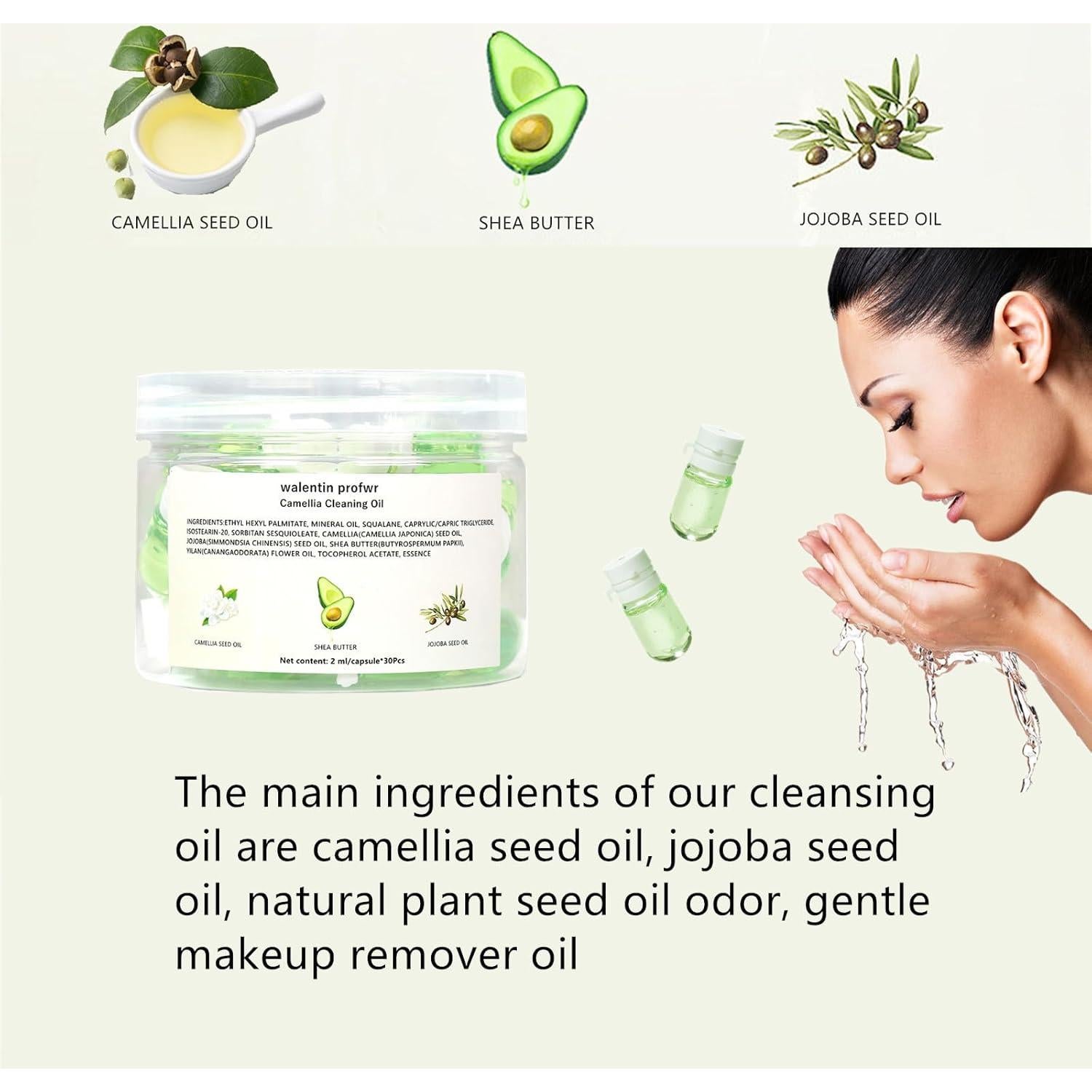 Aceite Limpiador Facial Feiworui 30 Piezas 2ml Hidratante