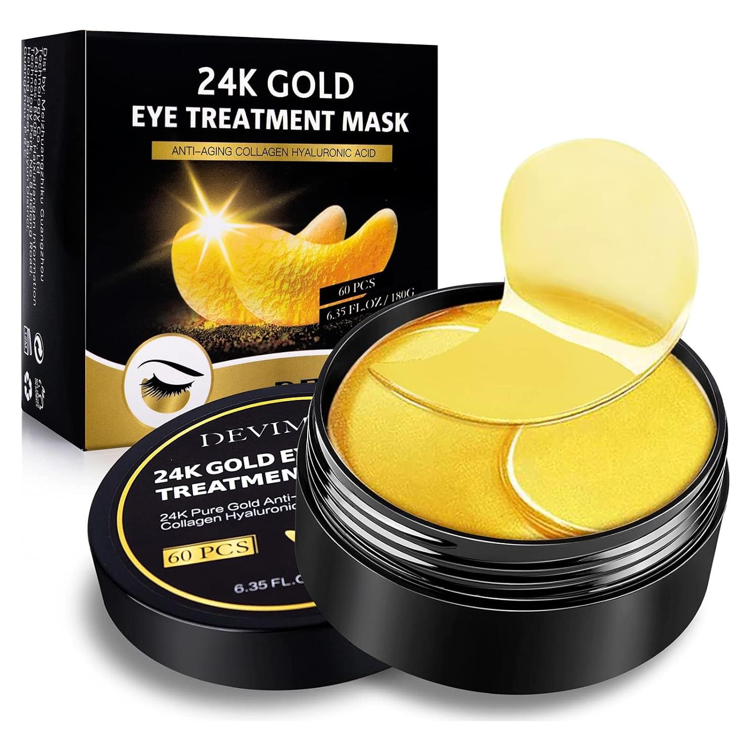 Mascarilla de Ojos de Oro 24K Devimic - 30 Pares Hidratantes