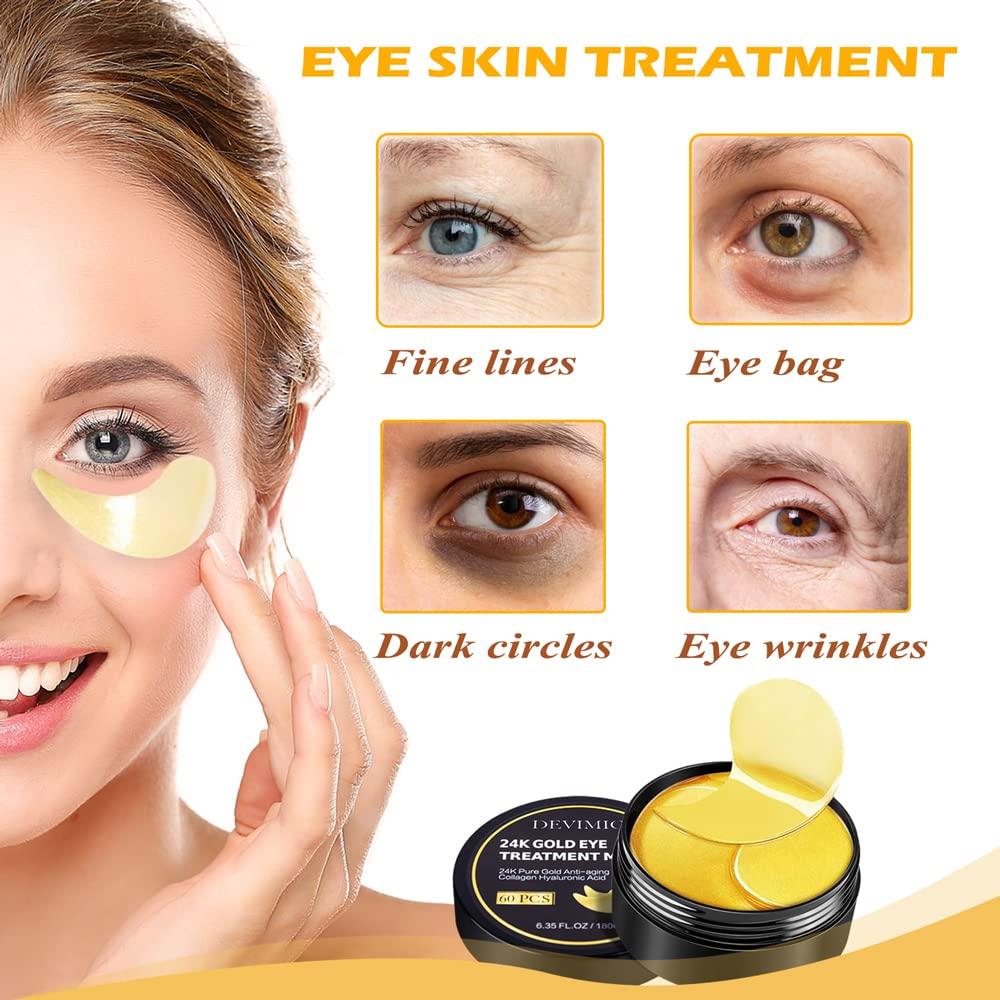 Mascarilla de Ojos de Oro 24K Devimic - 30 Pares Hidratantes