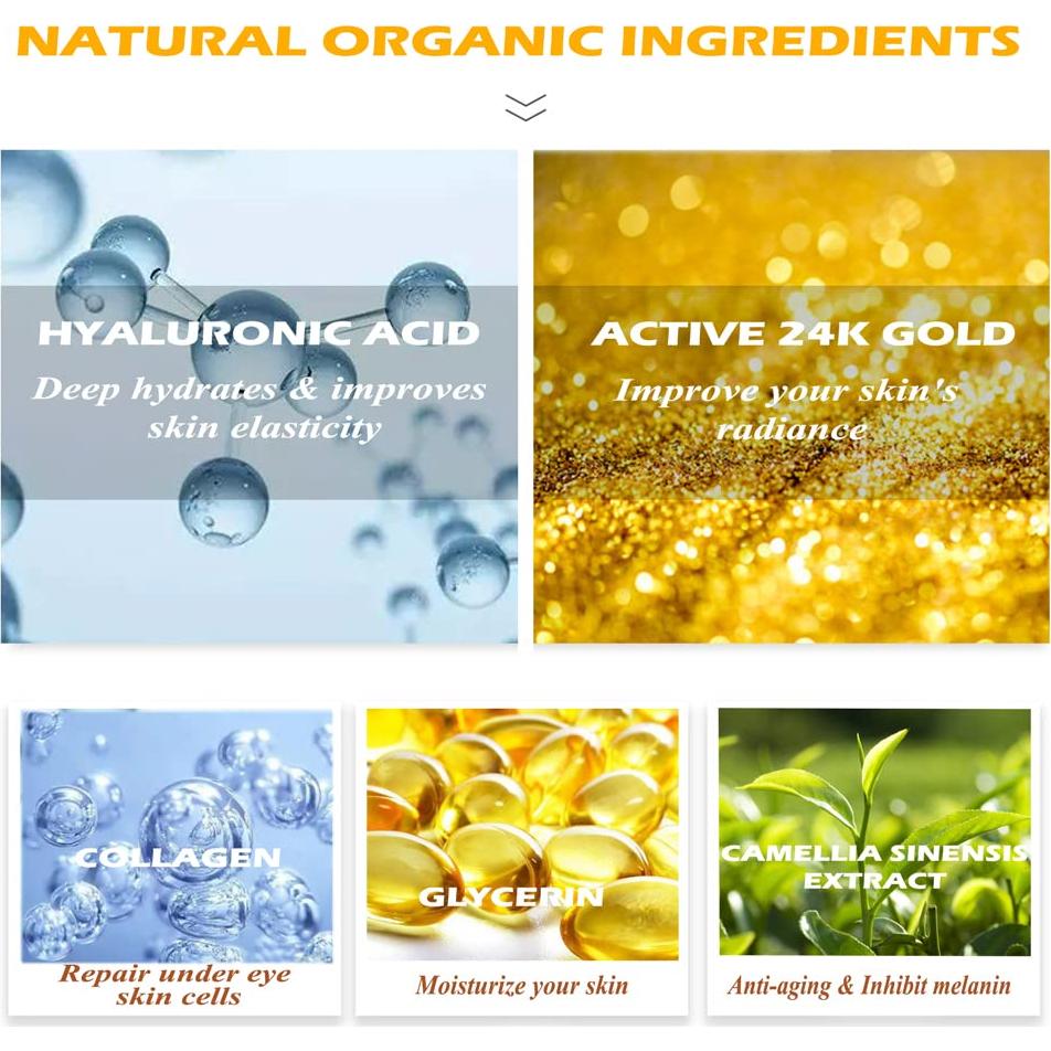 Mascarilla de Ojos de Oro 24K Devimic - 30 Pares Hidratantes