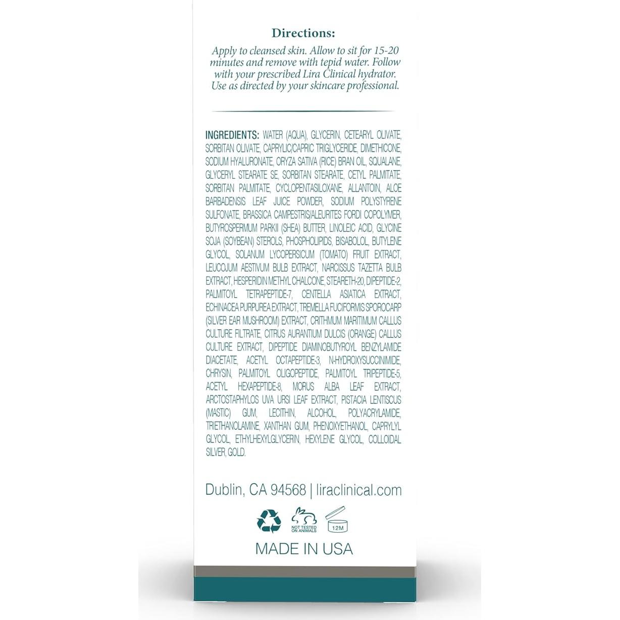 Mascarilla Facial Mineral Hidratante Lira Clinical 59 ml - Anti-acné y Antienvejecimiento