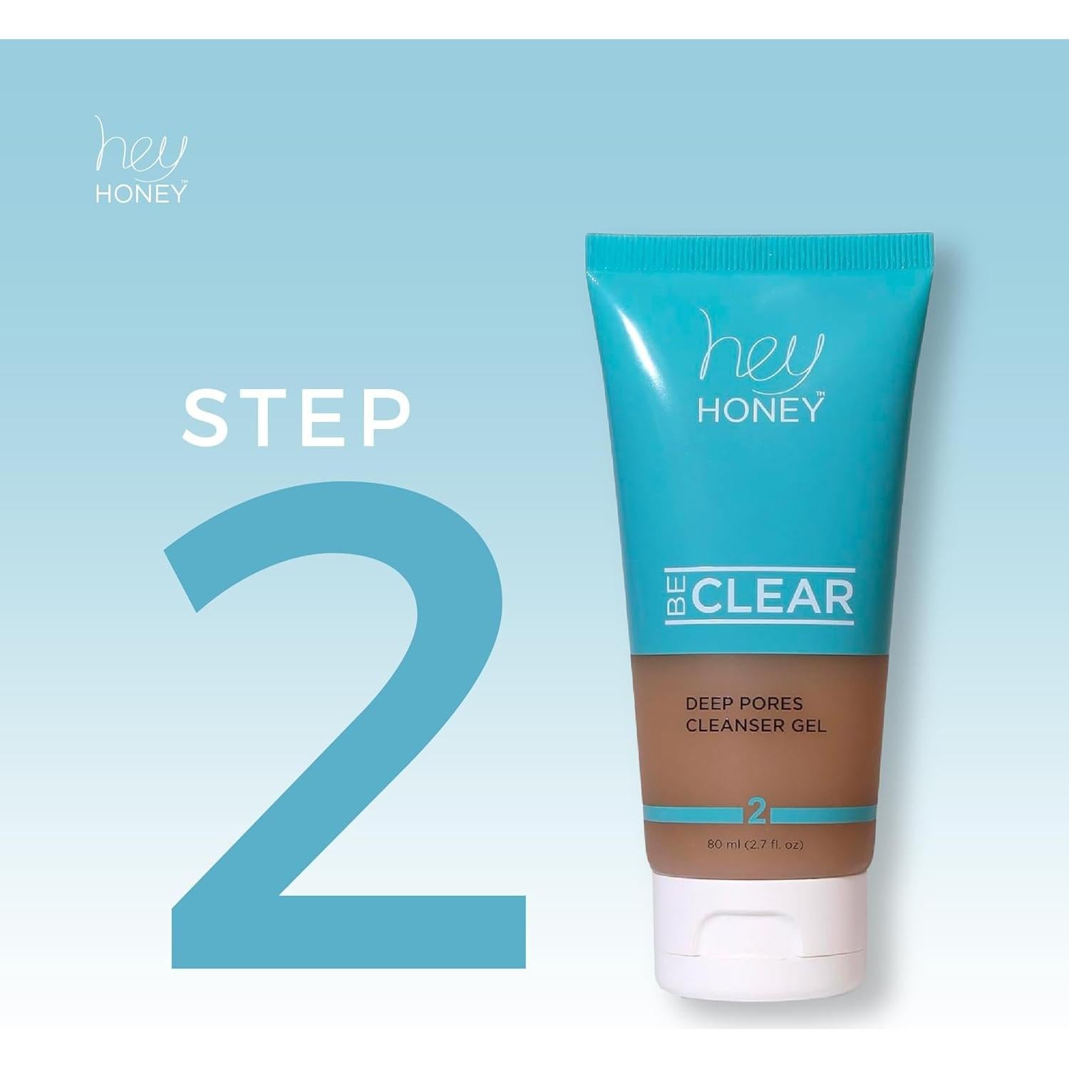 Gel Limpiador Profundo Hey Honey Be Clear 76.5 g - Control de Acné