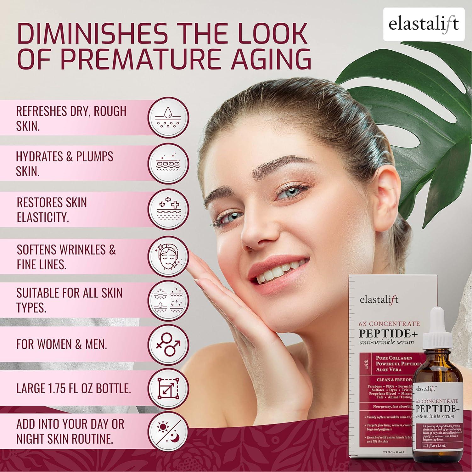 Suero Facial Hidratante Elastalift 51.24 ml - Péptidos y Colágeno