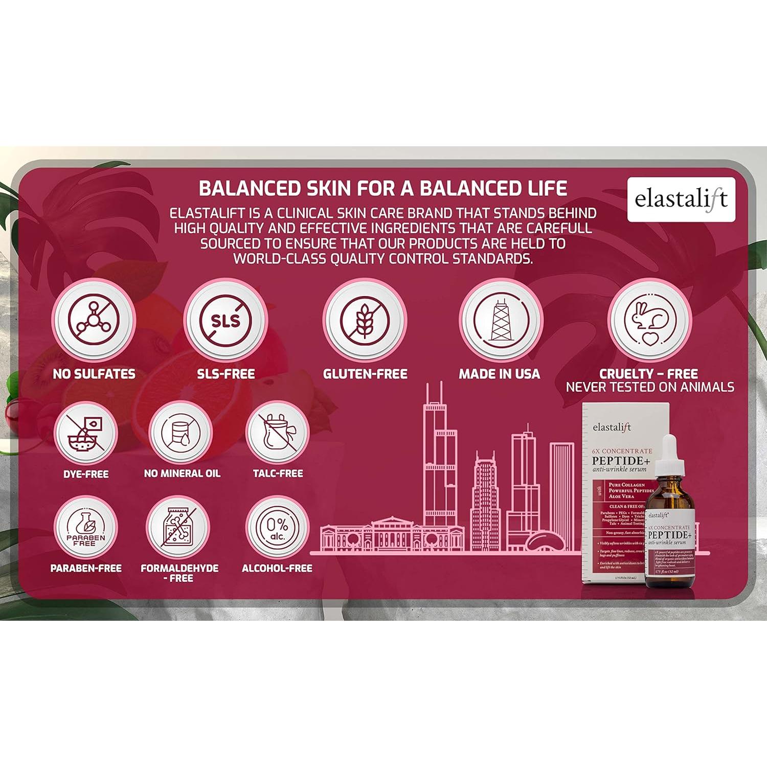 Suero Facial Hidratante Elastalift 51.24 ml - Péptidos y Colágeno