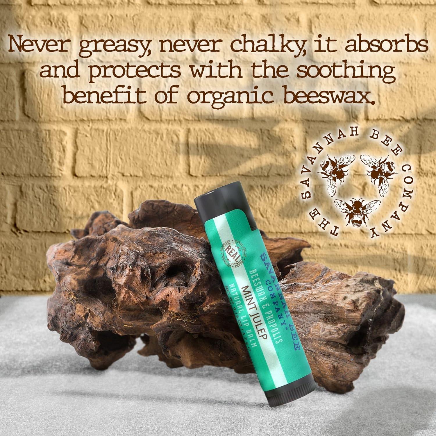 Bálsamo Labial Orgánico Savannah Bee Company Menta Julep 4 Unidades