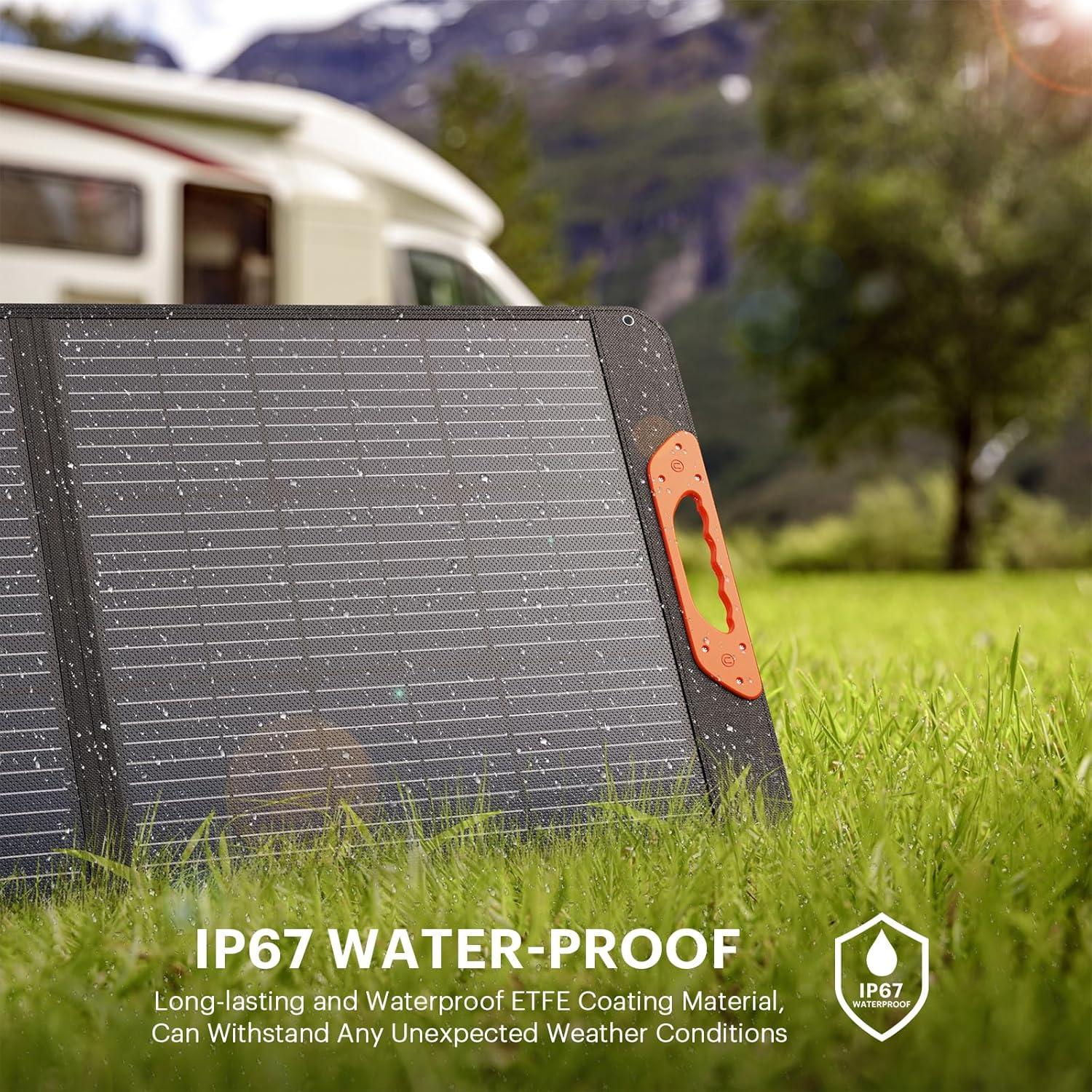 Panel Solar Plegable ZOUPW 200W Impermeable para Camping