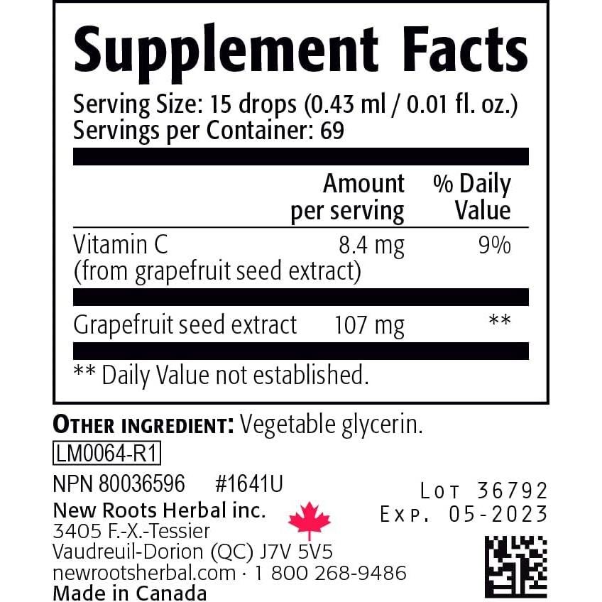 Extracto de Semilla de Pomelo New Roots Herbal 30ml - Salud General