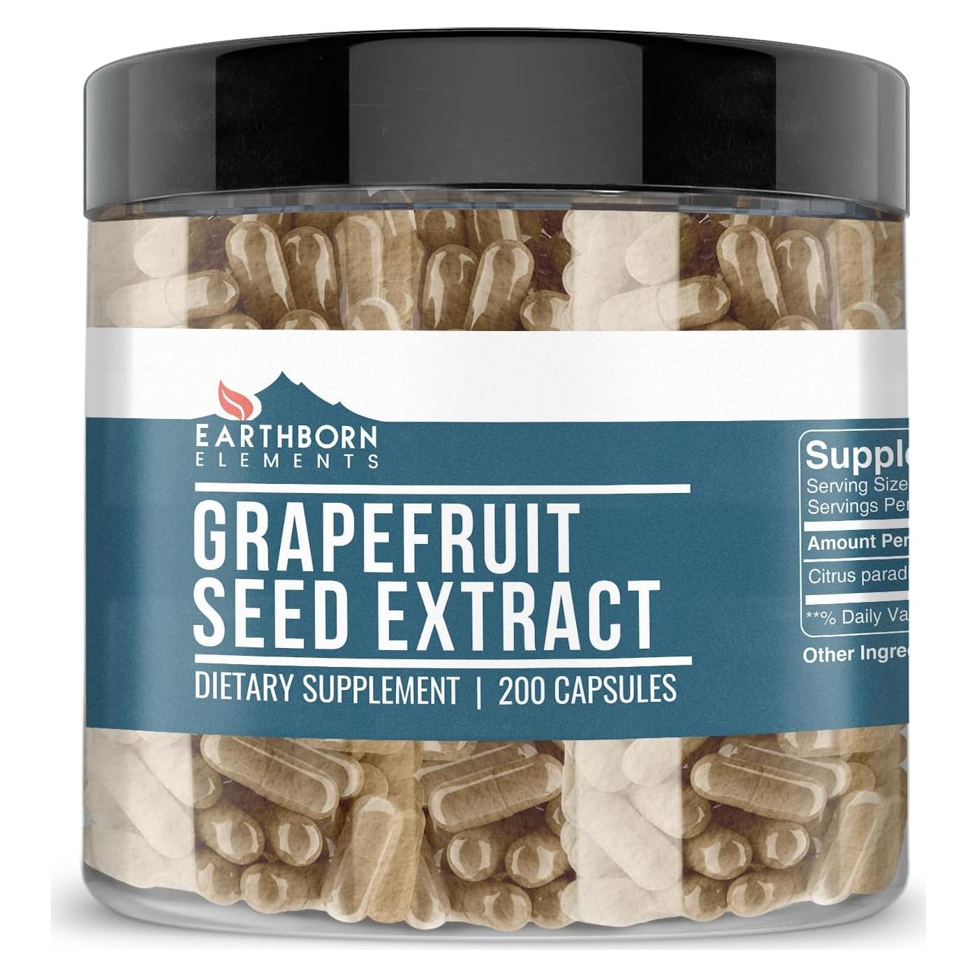 Extracto de Semilla de Pomelo Earthborn Elements 600 mg 200 Cápsulas