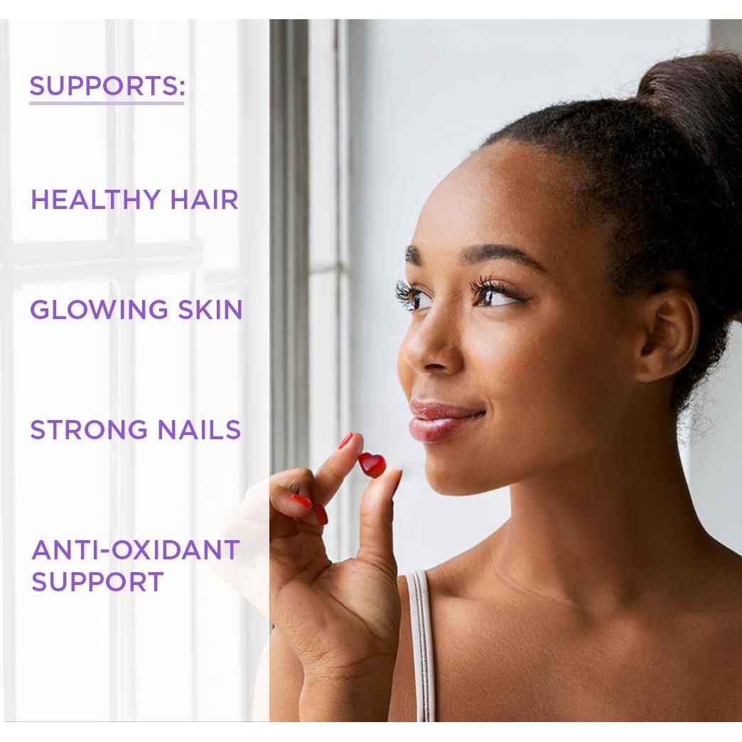 Gomas de Belleza Veganas Hey Honey para Piel, Cabello y Uñas - 60 Unidades