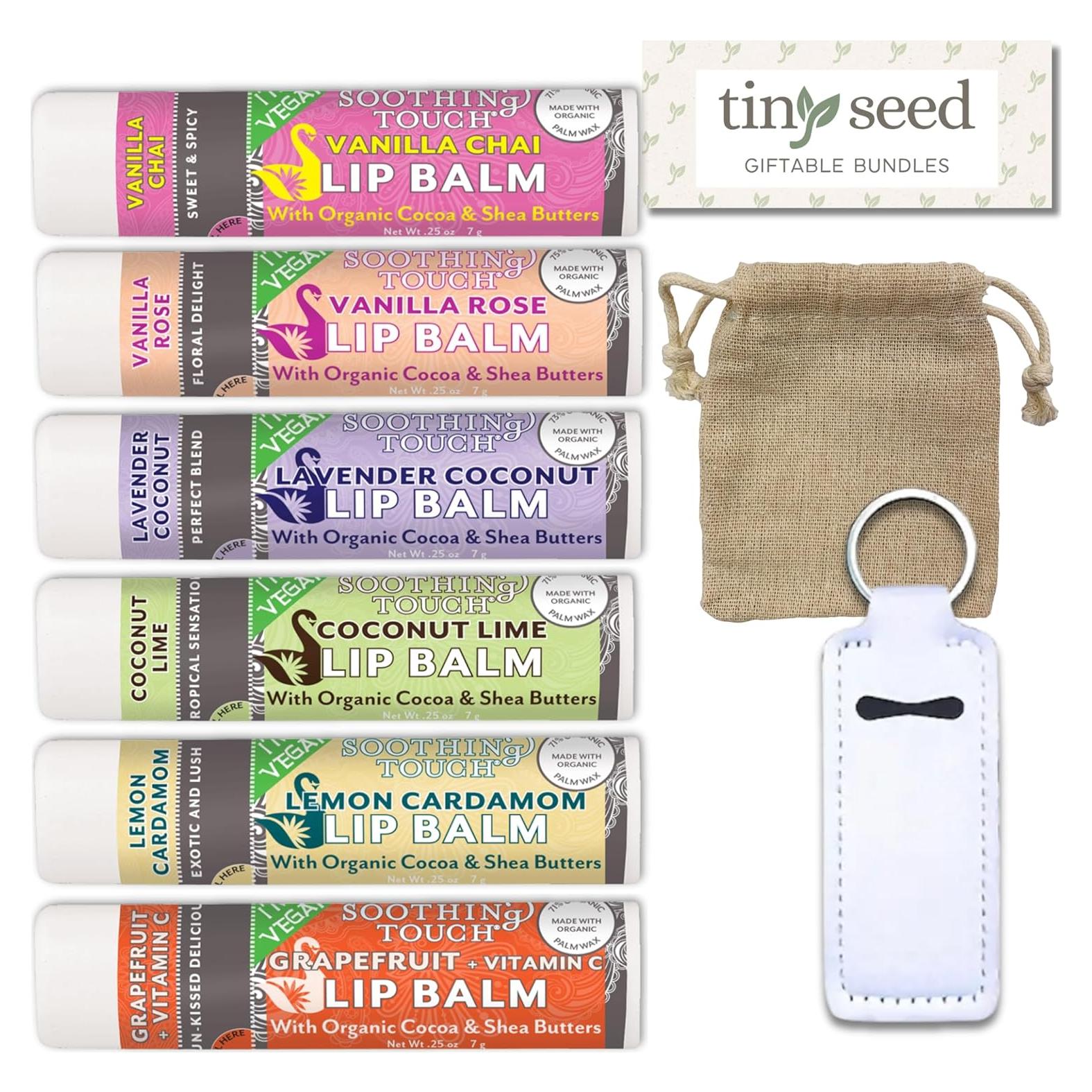 Set de 6 Balsamos Labiales Veganos Soothing Touch - Jumbo