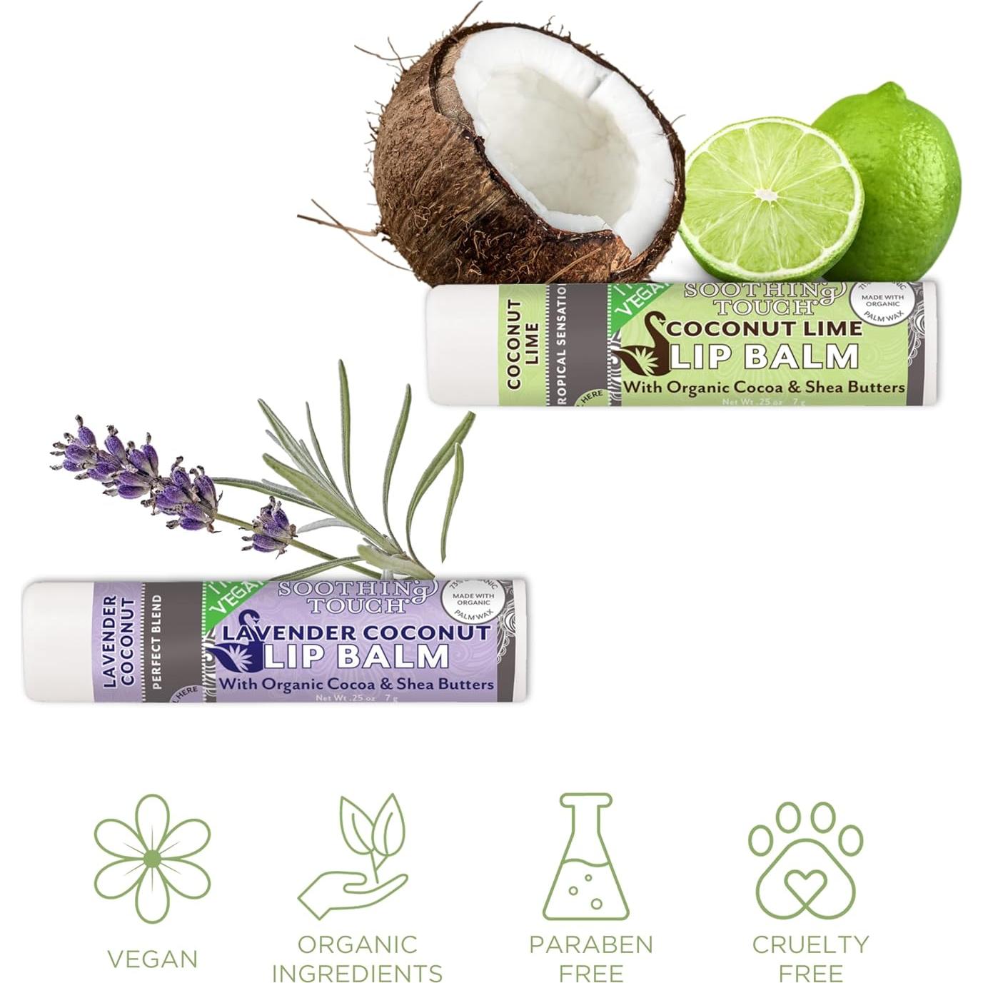 Set de 6 Balsamos Labiales Veganos Soothing Touch - Jumbo