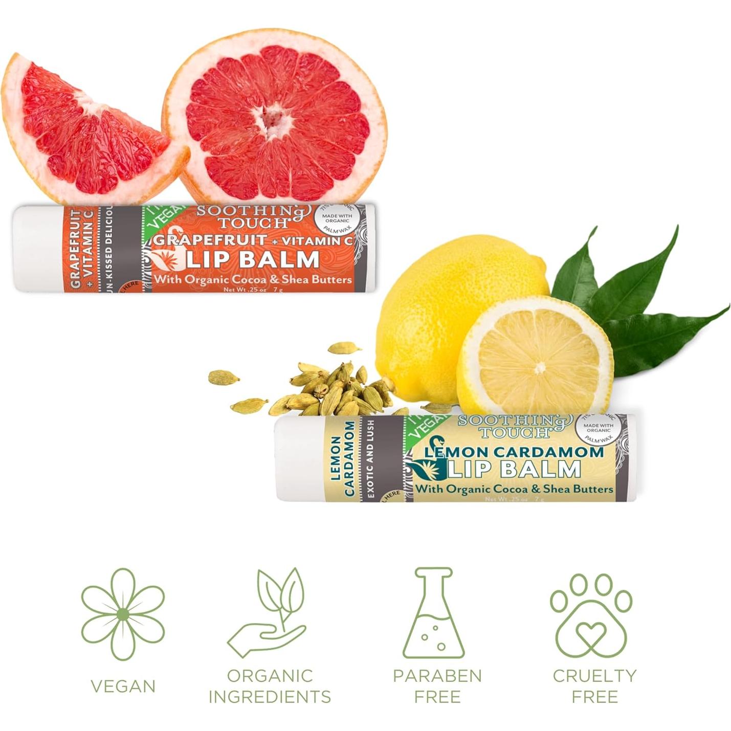 Set de 6 Balsamos Labiales Veganos Soothing Touch - Jumbo