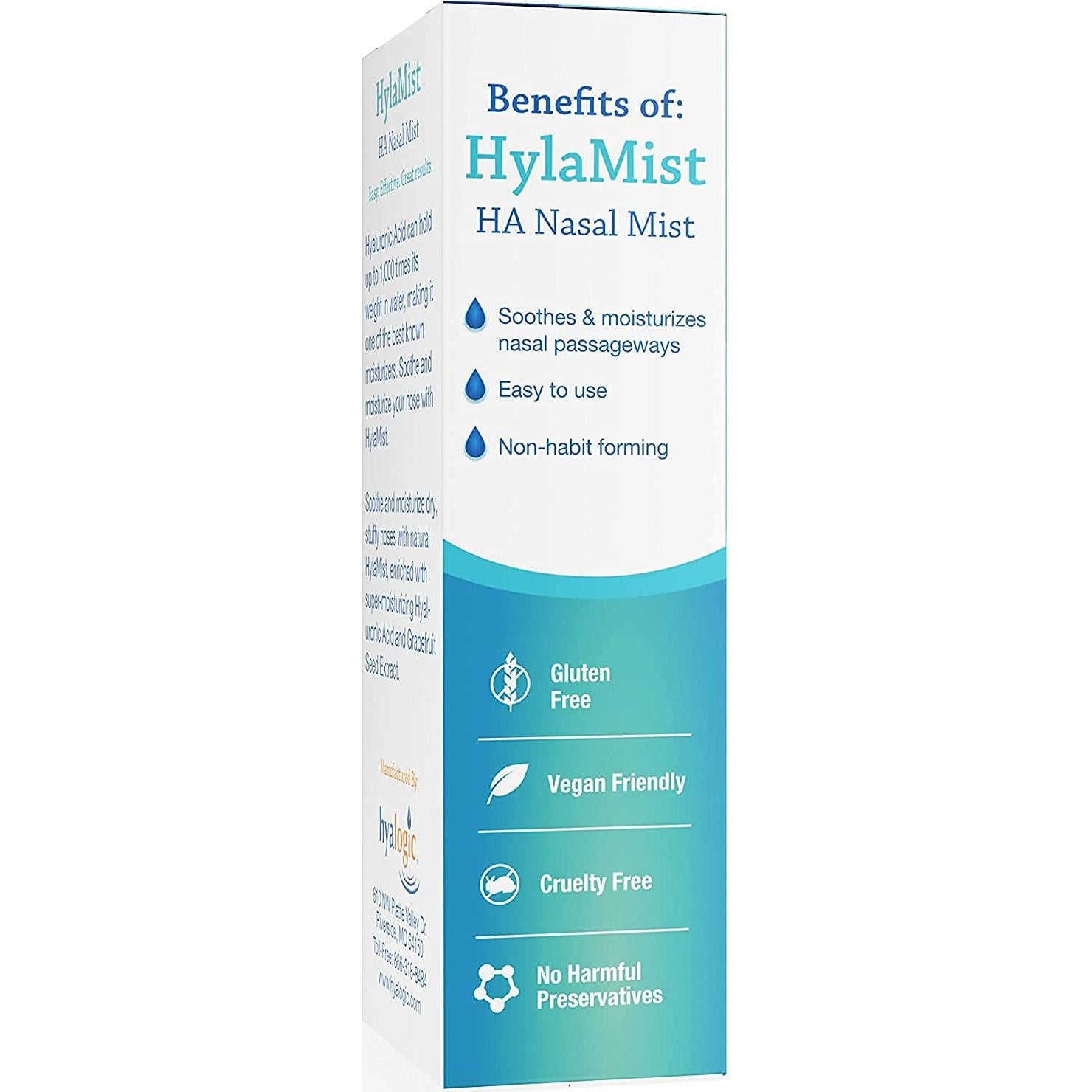 Spray Nasal Hyalogic HylaMist 59ml | Ácido Hialurónico Hidratante