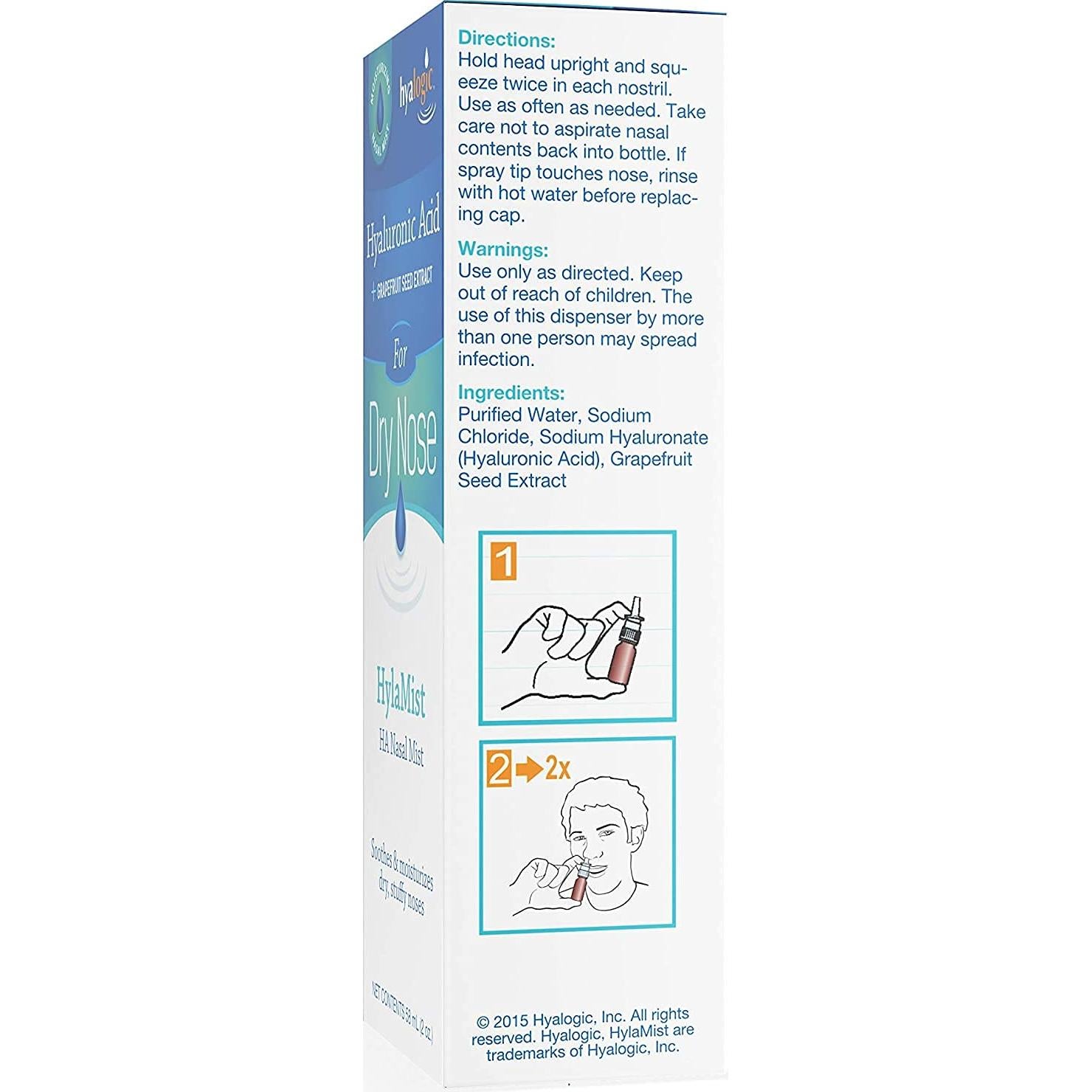 Spray Nasal Hyalogic HylaMist 59ml | Ácido Hialurónico Hidratante