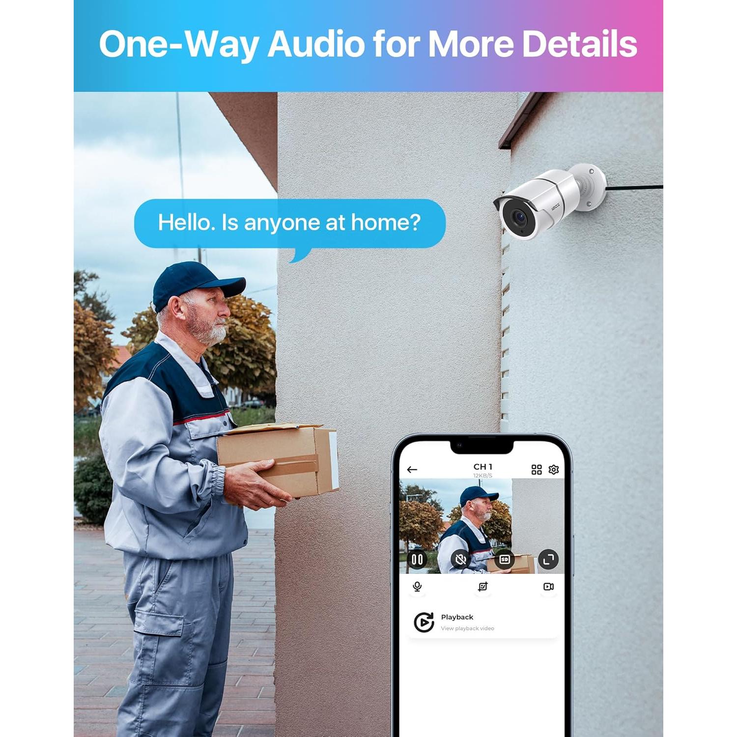 Cámara de Seguridad ZOSI 1080P HD-TVI 4 Pack con Visión Nocturna