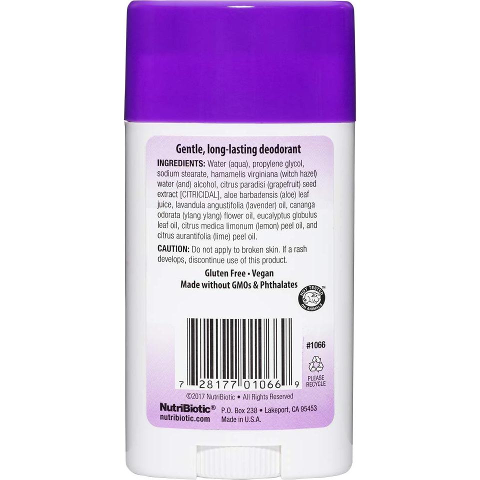 Desodorante NutriBiotic Lavanda 73.9 g Stick Doble Vegano
