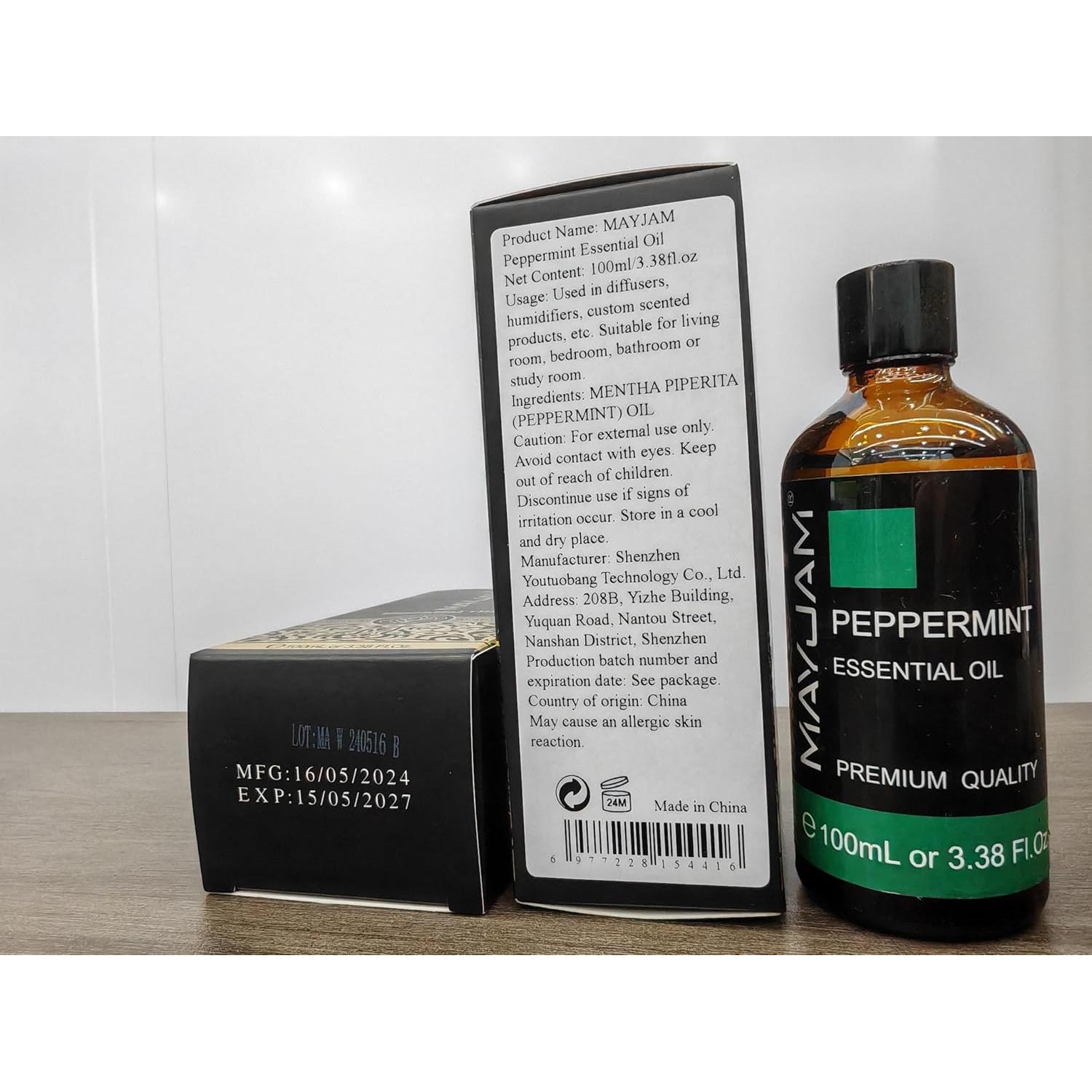 Aceite Esencial de Menta MAYJAM 100ml - Aromaterapia y Cuidado