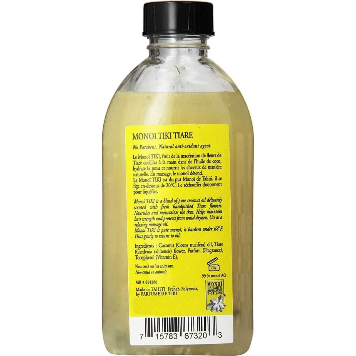 Aceite de Coco Tiare Monoi Tiki Tahiti 118 ml - Hidratante Piel y Cabello