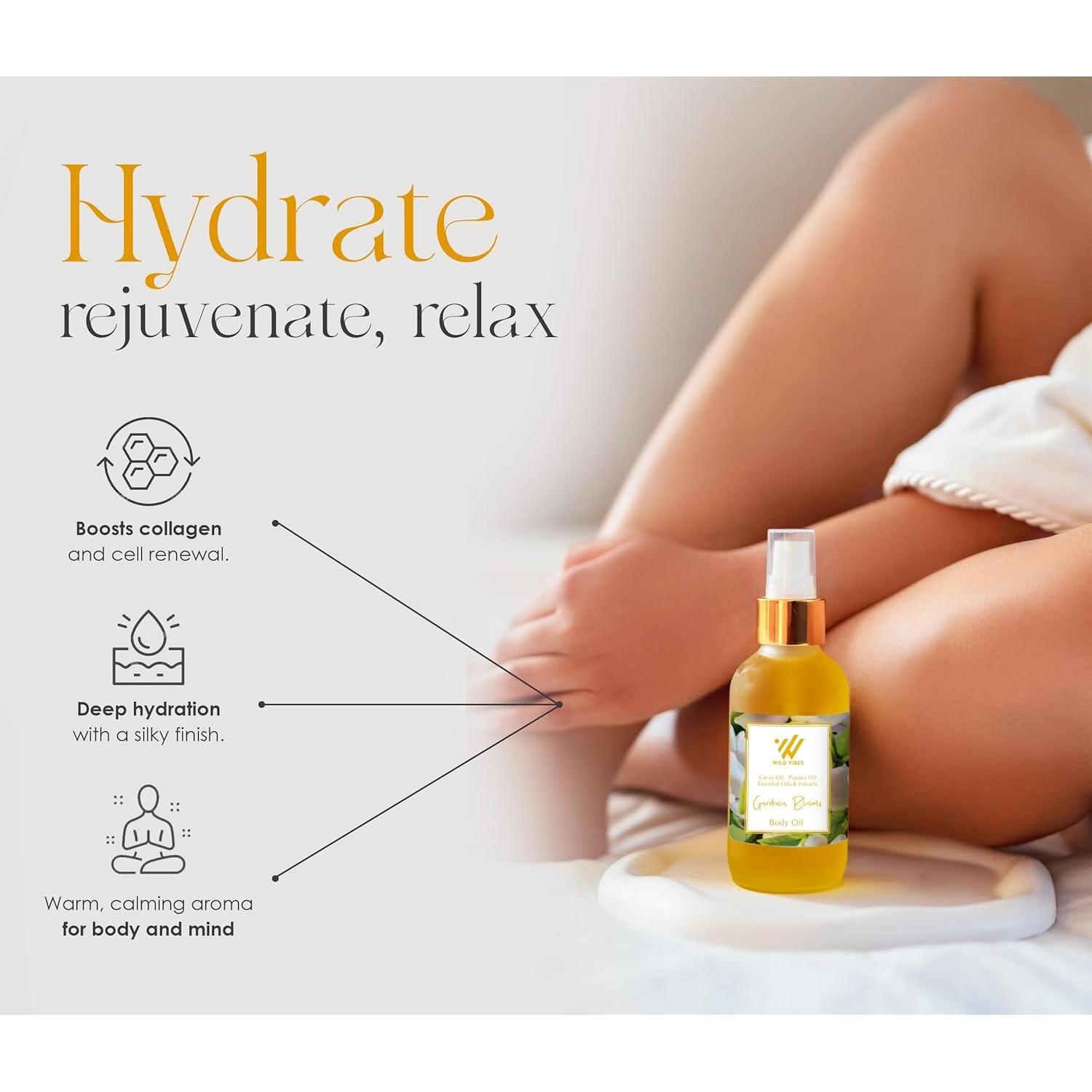 Aceite Corporal Orgánico Wild Vibes Gardenia Blooms 113.4 ml