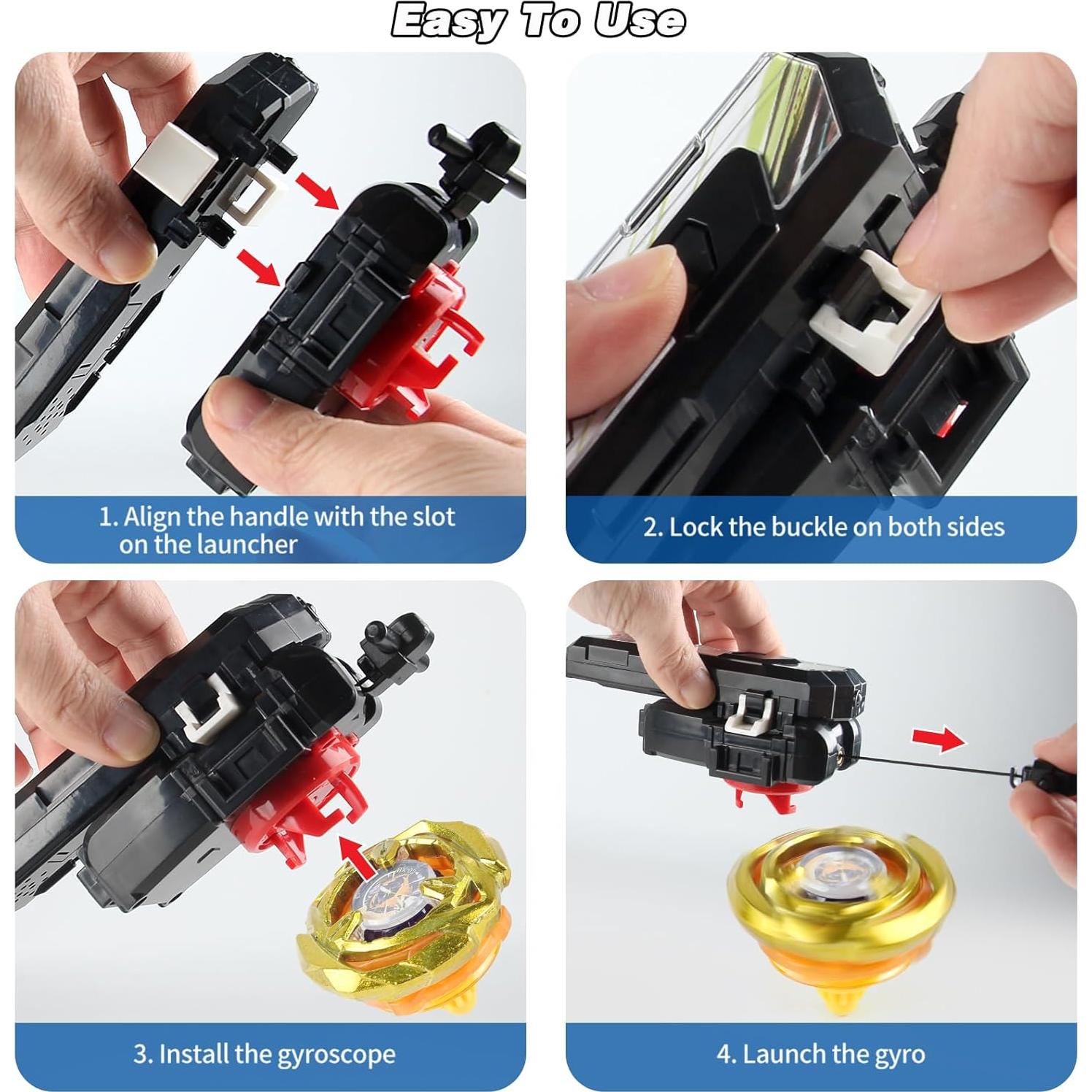 Lanzador Bey X Negro para Batallas de Top - Seguro y Divertido