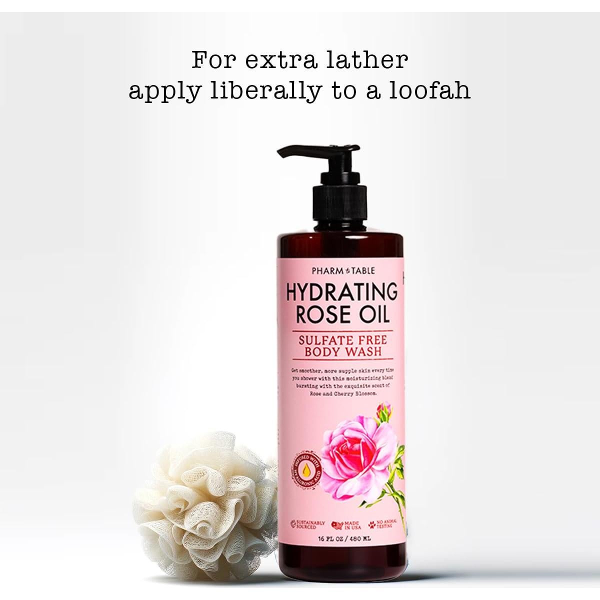 Gel de Ducha Hidratante de Rosa Kira Labs 480ml - Libre de Sulfatos