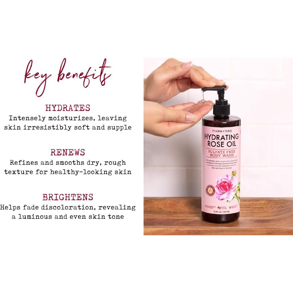 Gel de Ducha Hidratante de Rosa Kira Labs 480ml - Libre de Sulfatos