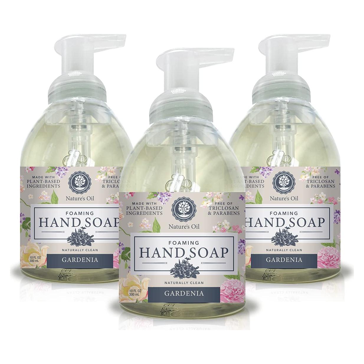 Jabón Espumoso de Manos Nature's Oil Gardenia 3x10oz