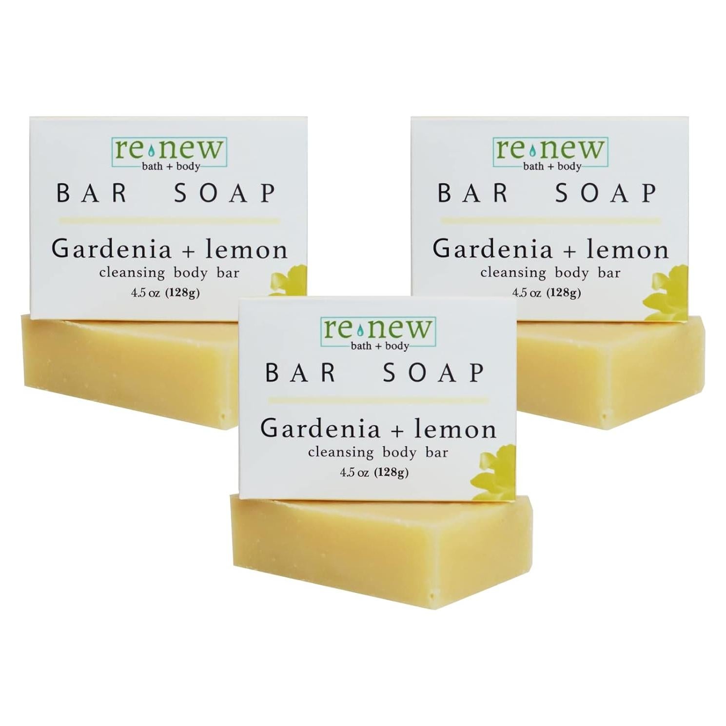 Jabón Natural Hidratante Gardenia y Limón Junk Free Skin - 3 Barras 127g