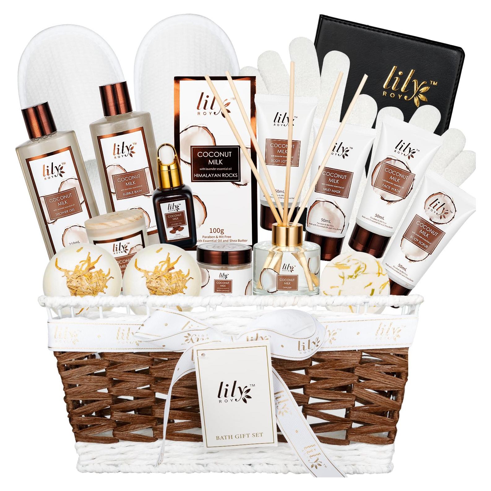 Canasta de Regalo Spa para Mujeres LILY ROY - 18 Pcs Cuidado Personal