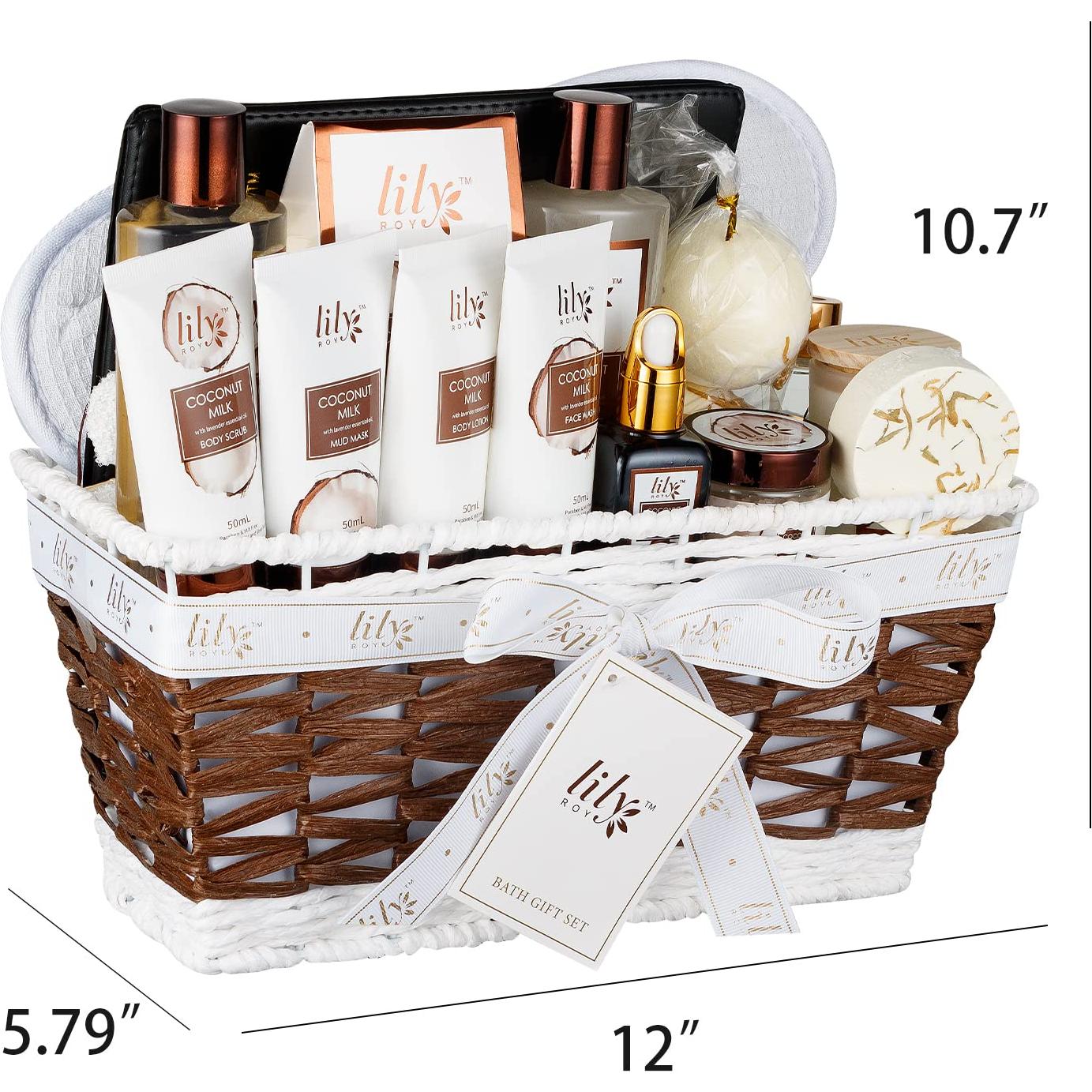 Canasta de Regalo Spa para Mujeres LILY ROY - 18 Pcs Cuidado Personal
