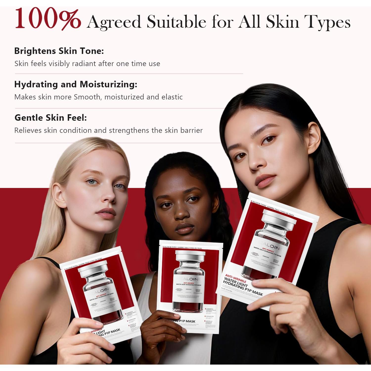 10 Máscaras Faciales de Suero HEALOINE Colágeno Hidratante 30g