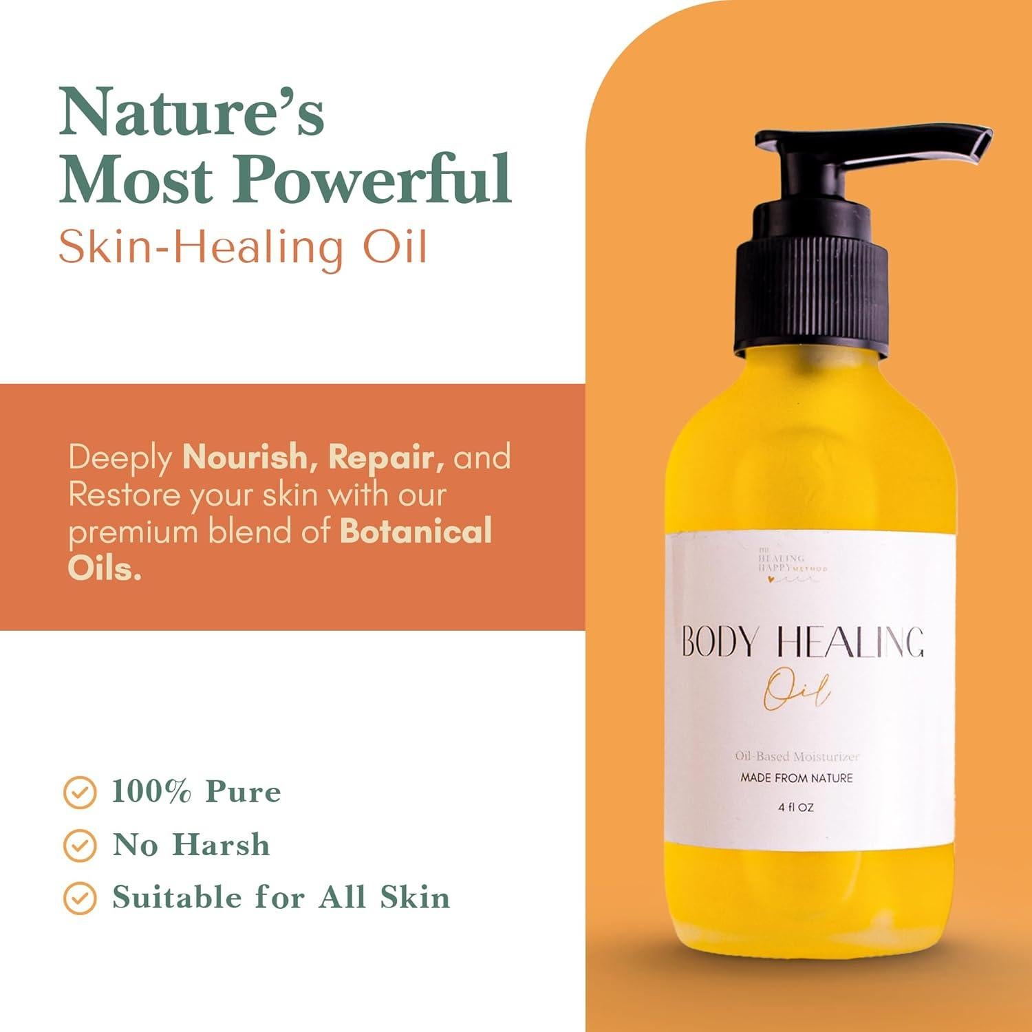 Aceite Corporal Orgánico Sanador Feliz 198 g - Hidratación y Nutrición