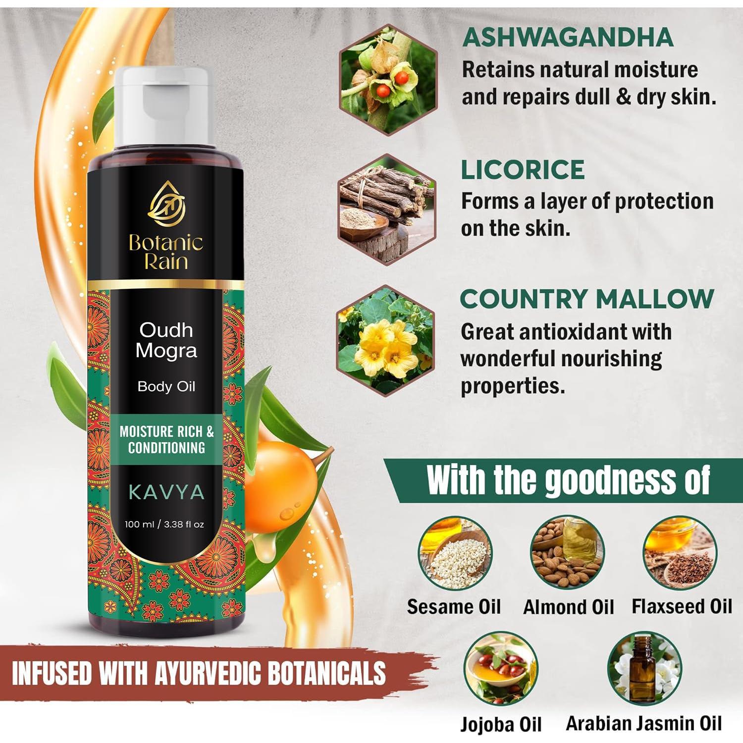 Aceite Corporal Orgánico Ayurveda Sanjivan 100 ml Mogra