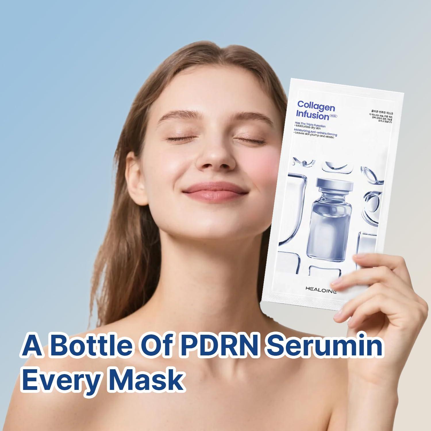 Máscara Facial Bio-Colágeno HEALOINE Hidratante Noche 5 Unidades