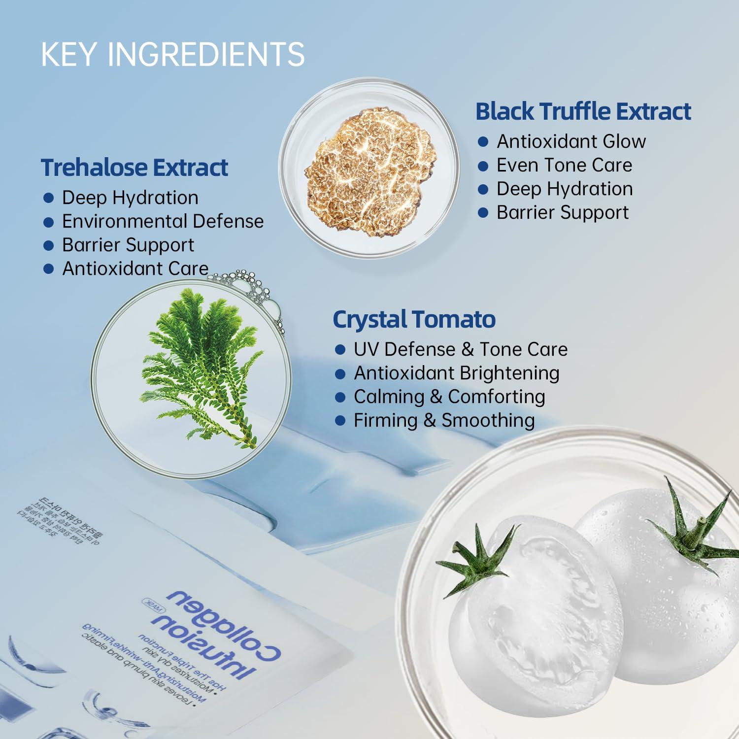 Máscara Facial Bio-Colágeno HEALOINE Hidratante Noche 5 Unidades