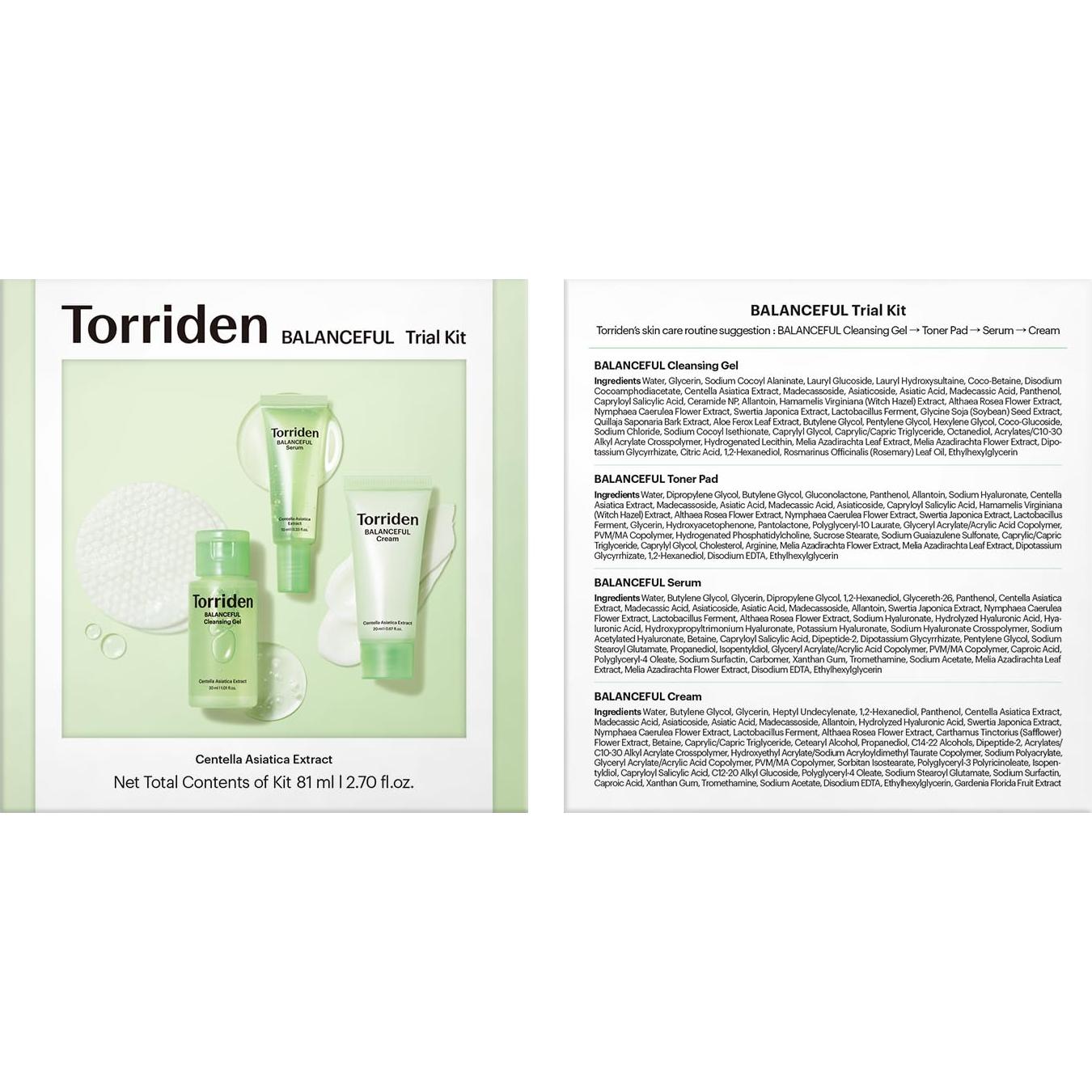 Kit de Cuidado de Piel Torriden Balanceful - 4 Pasos Cica