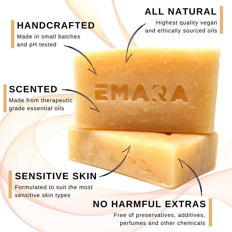 Jabón Natural Emara 100% Vegano Oud - Paquete de 3 x 113g